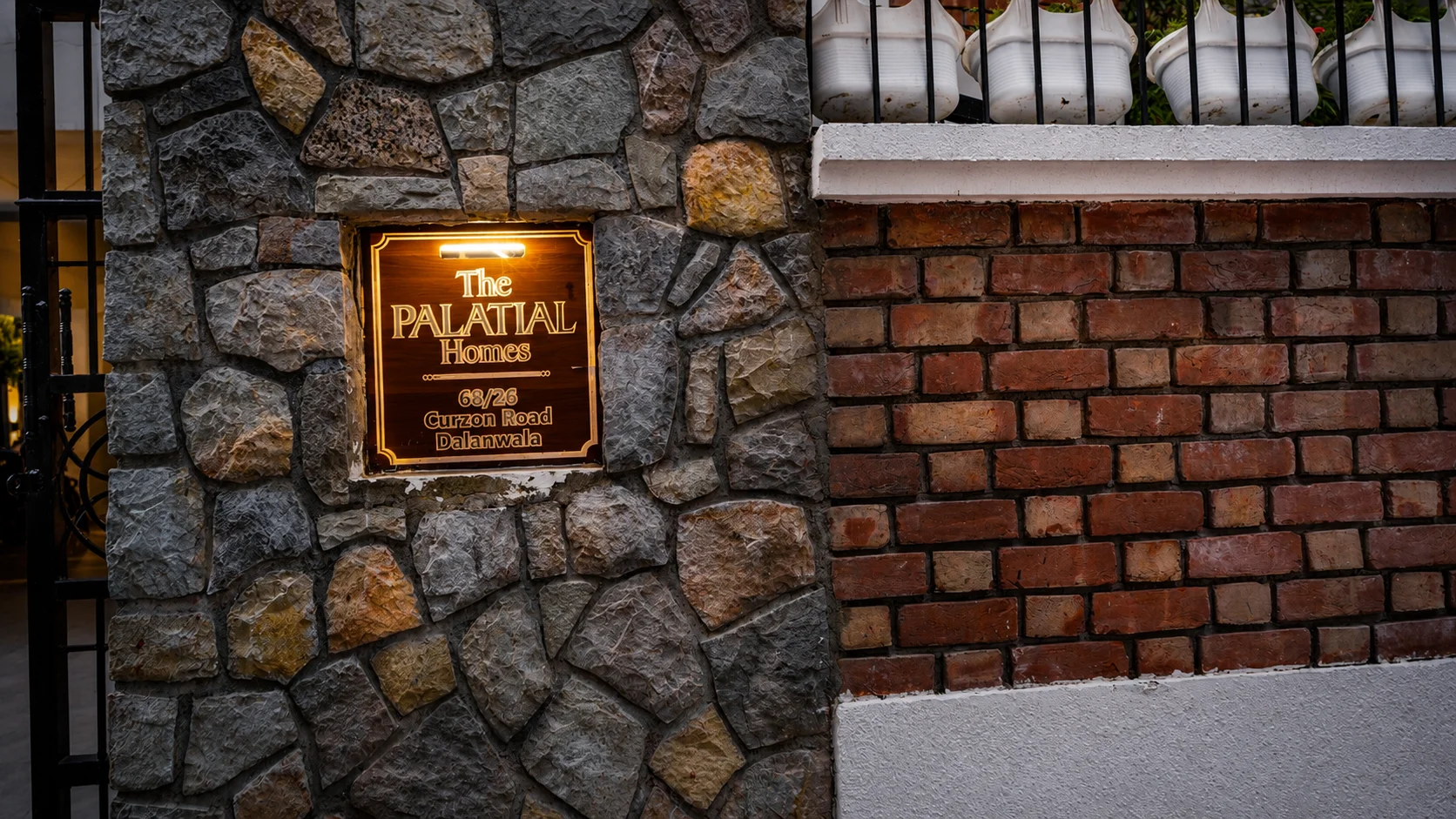 The Palatial Homes estate name plate in Dalanwala residential area Dehradun